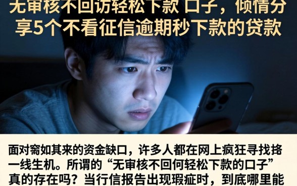 无审核不回访轻松下款的口子，倾情分享5个不看征信逾期秒下款的贷款