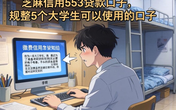 芝麻信用553贷款口子，规整5个大学生可以使用的口子