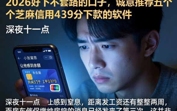 2026好下不套路的口子，诚意推荐五个芝麻信用439分下款的软件