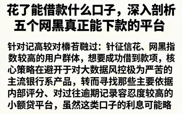 花了能借款什么口子，深入剖析五个网黑真正能下款的平台
