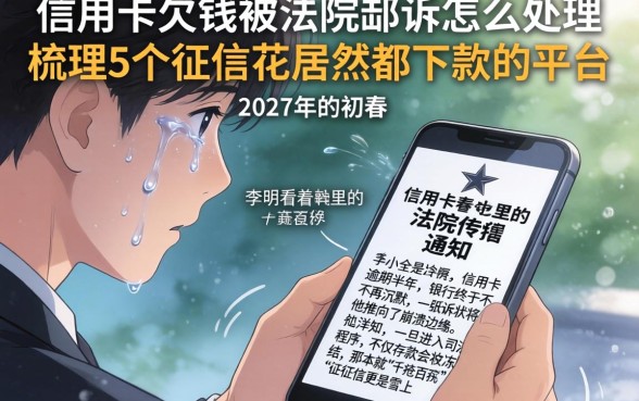 信用卡欠钱被法院起诉怎么处理，梳理5个征信花居然都下款的平台