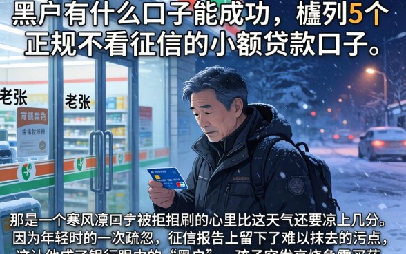 黑户有什么口子能成功，胪列5个正规不看征信的小额贷款口子