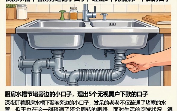 厨房水槽下水管旁边的小口子，理出5个无视黑户下款的口子