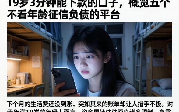 19岁3分钟能下款的口子，概览五个不看年龄征信负债的平台