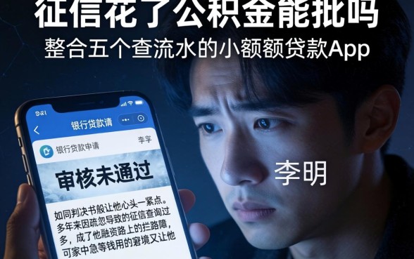征信花了公积金能批吗,整合五个不查流水的小额度贷款app