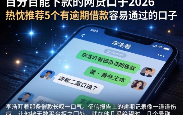 百分百能下款的网贷口子2026，热忱推荐5个有逾期借款容易通过的口子