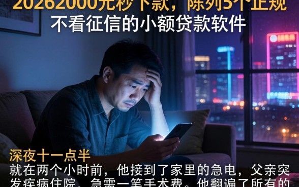 20262000元秒下款，陈列5个正规不看征信的小额贷款软件