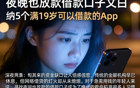 夜间也放款的借款口子，归纳5个满19岁可以借款的app