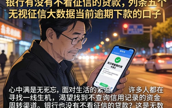 银行有没有不看征信的贷款,条列五个无视征信大数据当前逾期下款的口子