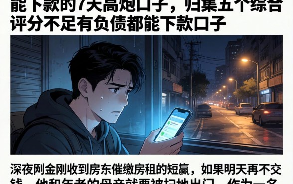 能下款的7天高炮口子，归集五个综合评分不足有负债都能下款口子