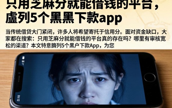 只用芝麻分就能借钱的平台,胪列5个黑户下款app
