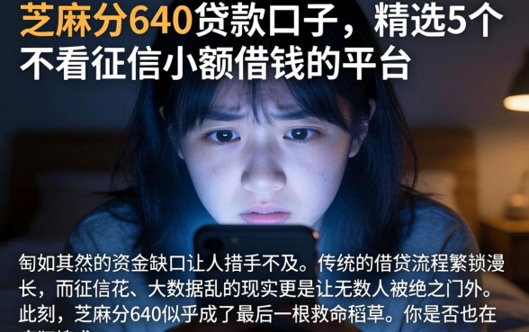 芝麻分640贷款口子，精选5个不看征信小额借钱的平台