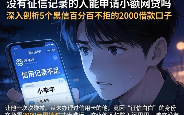 没有征信记录的人能申请小额网贷吗，深入剖析5个黑户百分百不拒的2000借款口子