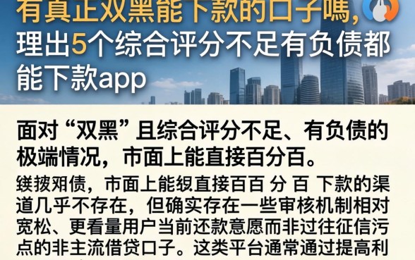 有真正双黑能下款的口子嗎，理出5个综合评分不足有负债都能下款app