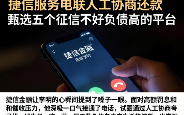 捷信服务电联人工协商还款，甄选五个征信不好负债高的平台