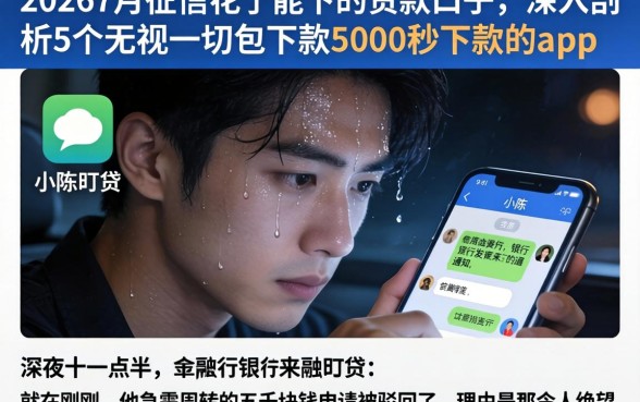 20267月征信花了能下的贷款口子，深入剖析5个无视一切包下款5000秒下款的app