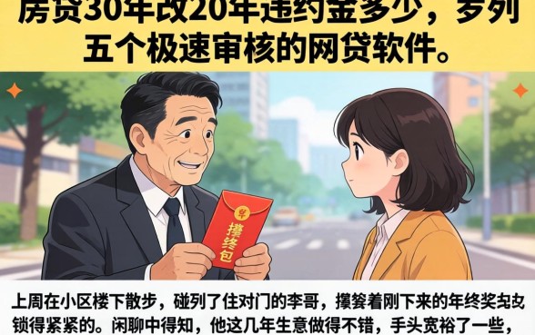 房贷30年改20年违约金多少，罗列五个极速审核的网贷软件