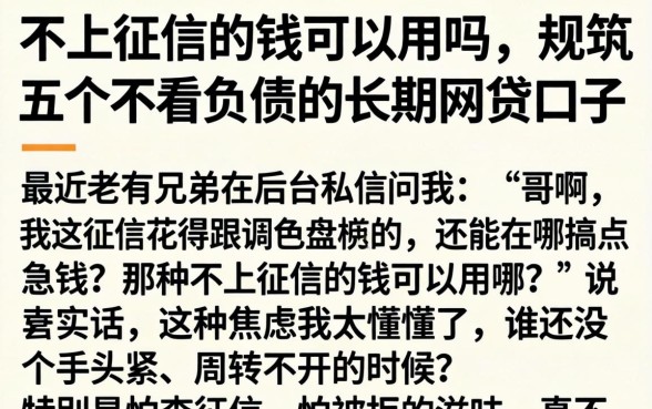 不上征信的钱可以用吗，规整五个不看负债的长期网贷口子