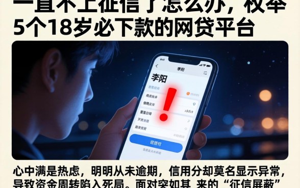 一直不上征信了怎么办,枚举5个18岁必下款的网贷平台