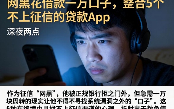 网黑花借款一万口子，整合5个不上征信的贷款app