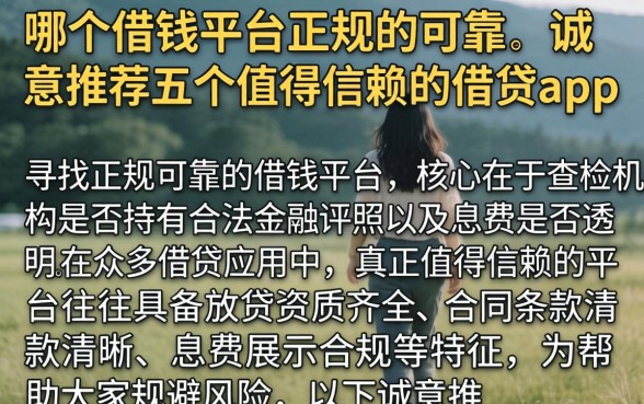 哪个借钱平台正规的可靠,诚意推荐五个值得信赖的借贷app