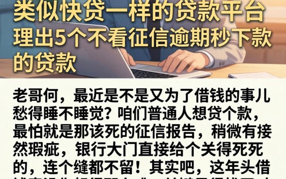 类似快贷一样的贷款平台，理出5个不看征信逾期秒下款的贷款