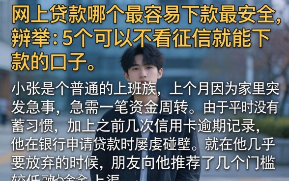 网上贷款哪个最容易下款最安全，枚举5个可以不看征信就能下款的口子