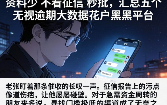 资料少 不看征信 秒批,汇总五个无视逾期大数据花户黑户平台