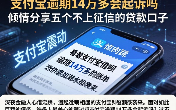 支付宝逾期14万多会起诉吗,倾情分享五个不上征信的贷款口子