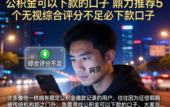 公积金可以下款的口子,鼎力推荐5个无视综合评分不足必下款口子