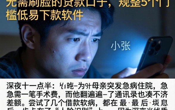 无需刷脸的贷款口子，规整5个门槛低易下款软件