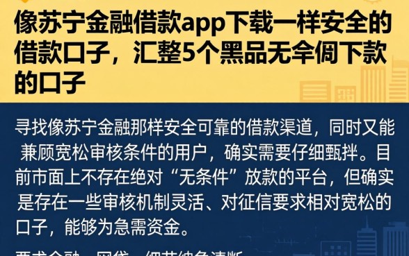 像苏宁金融借款app下载一样安全的借款口子，汇整5个黑户无条件下款的口子