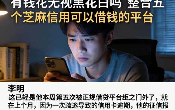 有钱花无视黑花白吗，整合五个芝麻信用可以借钱的平台