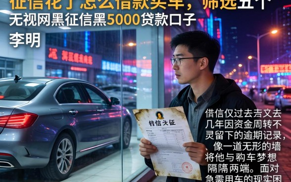 征信花了怎么借款买车，筛选五个无视网黑征信黑5000贷款口子