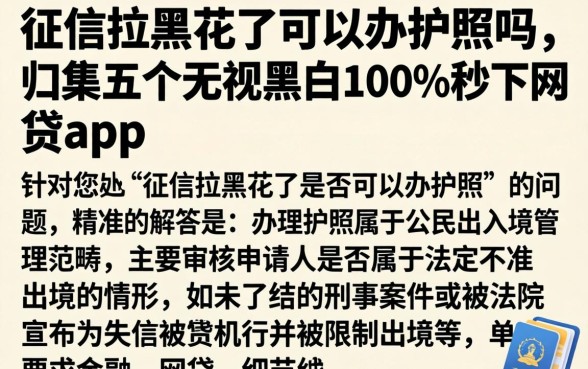 征信拉黑花了可以办护照吗，归集五个无视黑白100%秒下网贷app