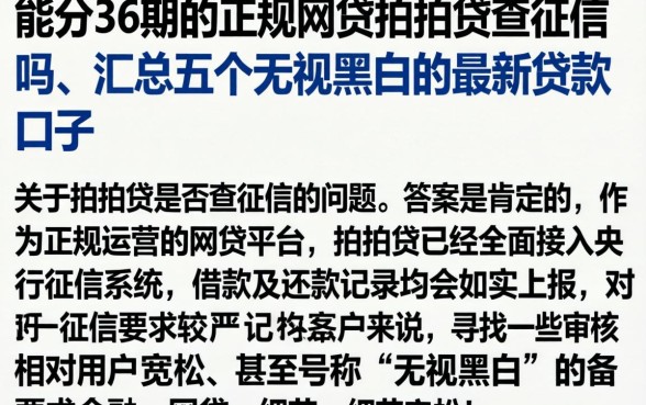 能分36期的正规网贷拍拍贷查征信吗，汇总五个无视黑白的最新贷款口子