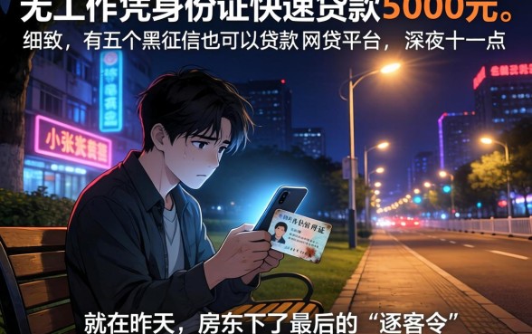 无工作凭身份证快速贷款5000元,细致阐述五个黑征信也能贷款的网贷平台
