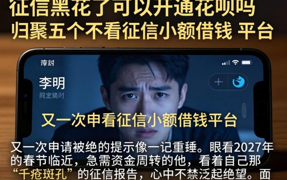 征信黑花了可以开通花呗吗，归集五个不看征信小额借钱的平台