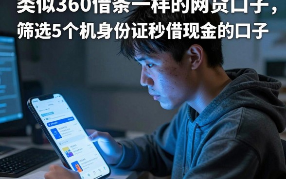 类似360借条一样的网贷口子，筛选5个手机身份证秒借现金的口子
