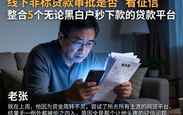 线下非标贷款审批是否不看征信，整合5个无论黑白户秒下款的贷款平台