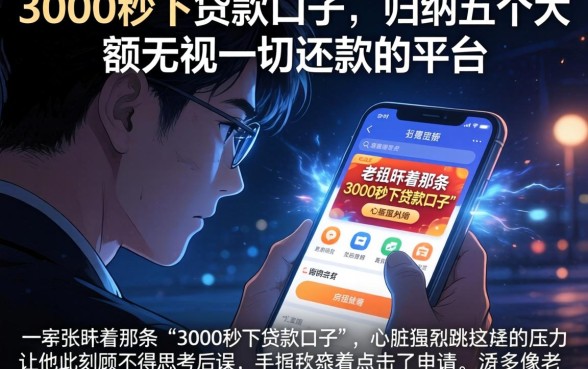 3000秒下贷款口子，归纳五个大额无视一切还款的平台