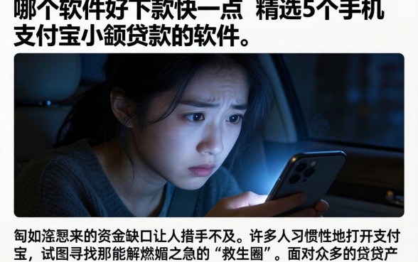 哪个软件好下款快一点，精选5个手机支付宝小额贷款的软件