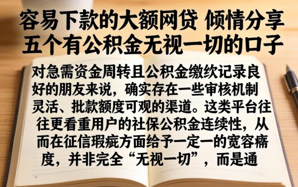容易下款的大额网贷,倾情分享五个有公积金无视一切的口子