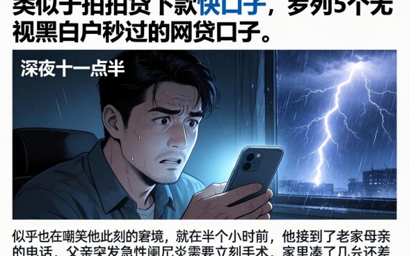 类似于拍拍贷下款快的口子，罗列5个无视黑白户秒过的网贷口子