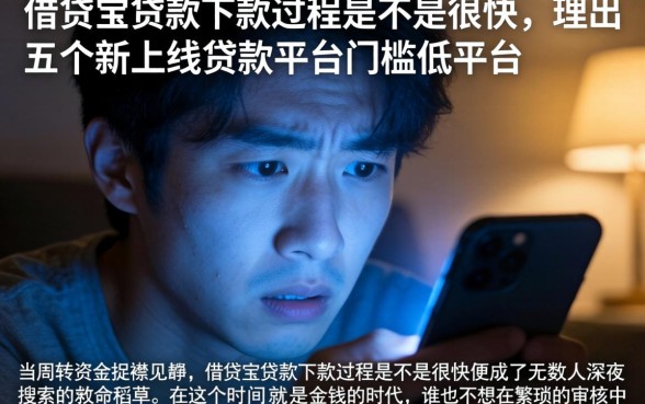 借贷宝贷款下款过程是不是很快，理出五个新上线贷款平台门槛低平台