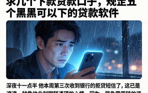 求几个下款贷款口子，规整五个黑户可以下的贷款软件