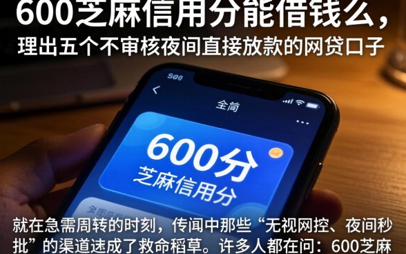 600芝麻信用分能借钱么，理出五个不审核夜间直接放款的网贷口子