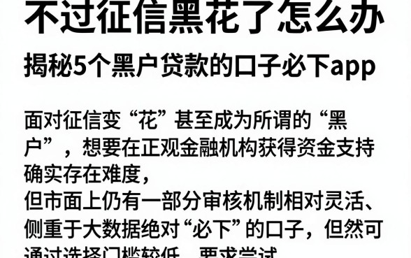 不过征信黑花了怎么办,揭秘5个黑户贷款的口子必下app