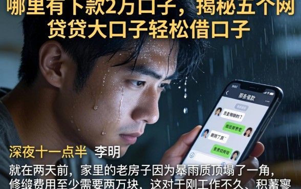 哪里有下款2万的口子，揭秘五个网贷大口子轻松借口子