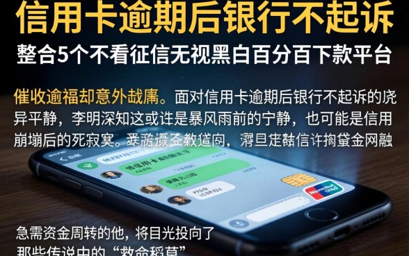 信用卡逾期后银行不起诉，整合5个不看征信无视黑白百分百下款平台